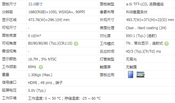 22寸透明液晶屏